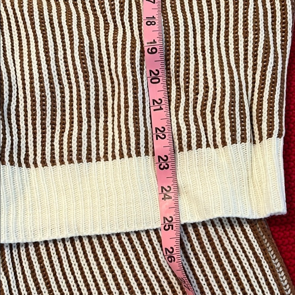 BiBi White and Brown Sweater Pants And Top With Ribbed Knit Design Size XL - Picture 7 of 15
